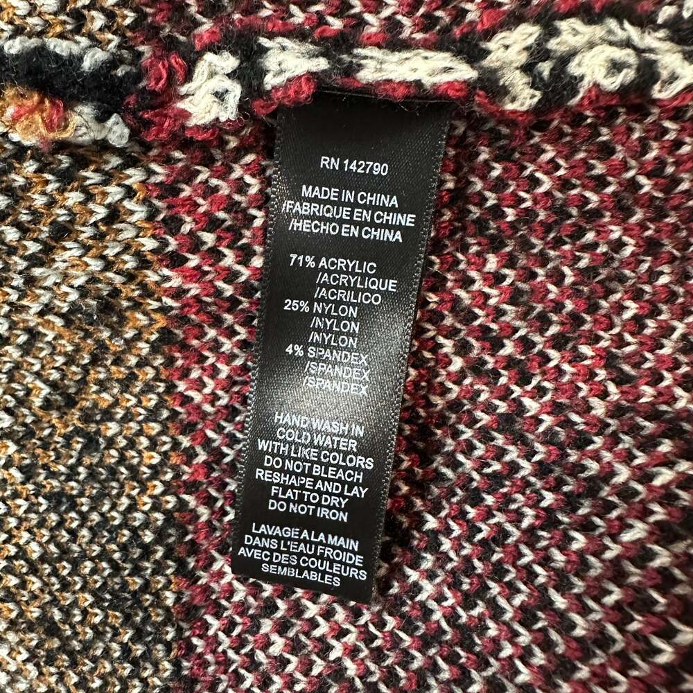 Maxsport Long Cardigan Chunky Knit Southwestern Plaid Boho Oversized Sweater - Picture 9 of 10